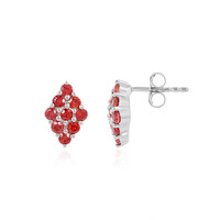Boucles d'oreilles en argent et Rubis de Tanzanie