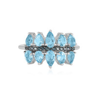 Bague en argent et Topaze bleu Suisse