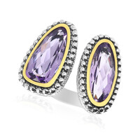 Bague en argent et Améthyste Rose de France