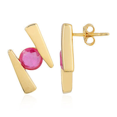 Boucles d'oreilles en argent et Saphir rose de Madagascar