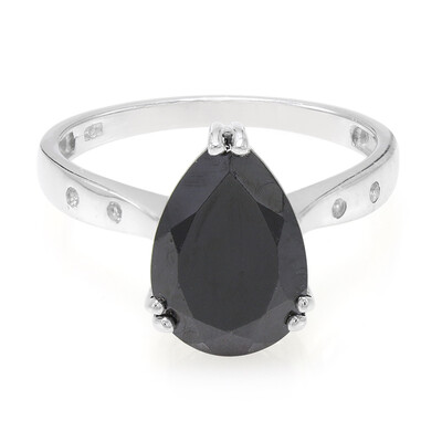 Bague en argent et Spinelle noir