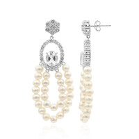 Boucles d'oreilles en argent et Topaze blanche
