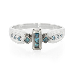 Bague en argent et Diamant fantaisie