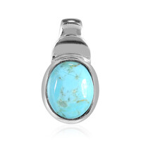 Pendentif en argent et Turquoise bleue de Mohavie