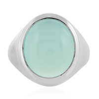 Bague en argent et Calcédoine d'eau