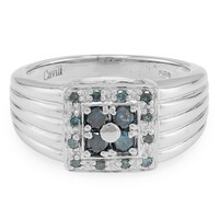 Bague pour homme en argent et Diamant fantaisie