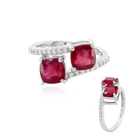 Bague en argent et Rubis de Madagascar