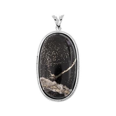 Pendentif en argent et Pyrite Schiste