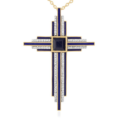 Collier en argent et Saphir bleu