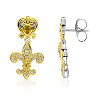 Boucles d'oreilles en argent et Saphir jaune (Dallas Prince Designs)