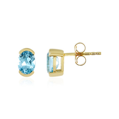 Boucles d'oreilles en argent et Topaze bleu Suisse