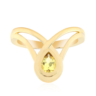 Bague en or et Béryl doré d‘Australie
