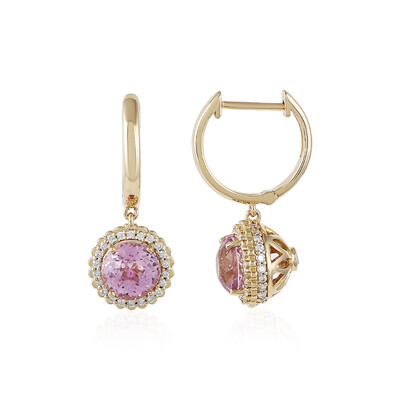 Boucles d'oreilles en or et Kunzite AAA du Brésil (de Melo)