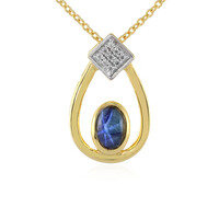 Collier en argent et Saphir étoilé bleu