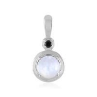 Pendentif en argent et Pierre de Lune arc-en-ciel