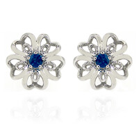 Boucles d'oreilles en argent et Apatite bleu néon