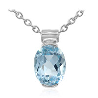 Collier en argent et Topaze bleu ciel