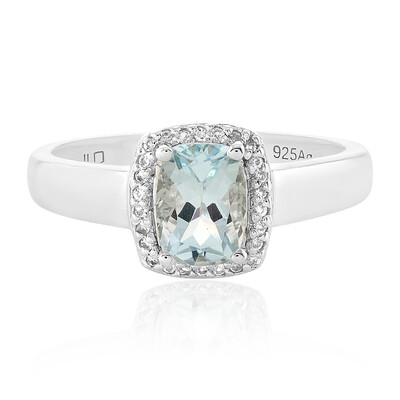 Bague en argent et Aigue-marine