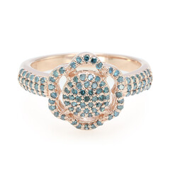 Bague en argent et Diamant fantaisie