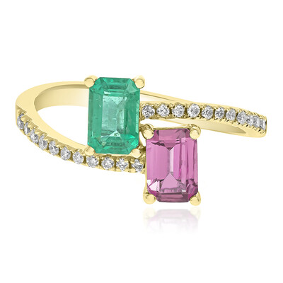 Bague en or et Emeraude de Zambie AAA (CIRARI)