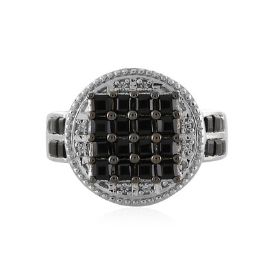Bague en argent et Spinelle noir