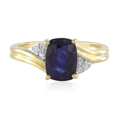 Bague en argent et Saphir bleu de Madagascar