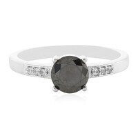 Bague en argent et Diamant noir