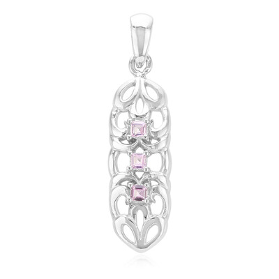 Pendentif en argent et Saphir rose de Ceylan