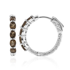 Boucles d'oreilles en argent et Quartz fumé