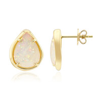 Boucles d'oreilles en or et Opale blanche du Brésil