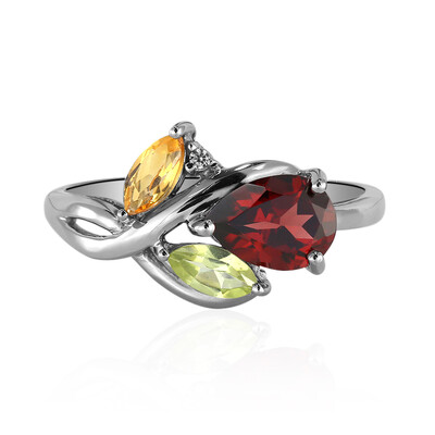 Bague en argent et Grenat du Mozambique