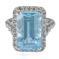 Bague en or et Aigue-Marine du Brésil AAA (CIRARI)