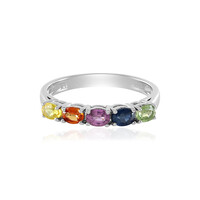 Bague en argent et Saphir vert