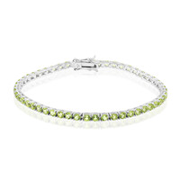 Bracelet en argent et Péridot de Birmanie