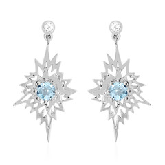 Boucles d'oreilles en argent et Topaze bleu ciel