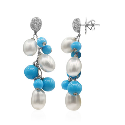 Boucles d'oreilles en or et Turquoise (Estée Collection)
