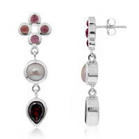 Boucles d'oreilles en argent et Grenat d'Inde