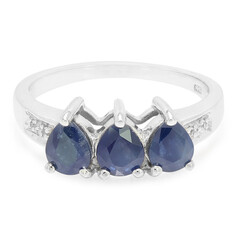 Bague en argent et Saphir bleu