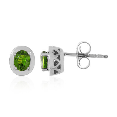 Boucles d'oreilles en argent et Zircon de Ceylan vert