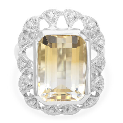 Bague en argent et Citrine multicolore