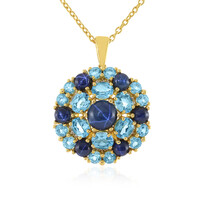 Collier en argent et Saphir étoilé bleu