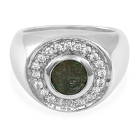 Bague en argent et Antique denier de la veuve en étoile