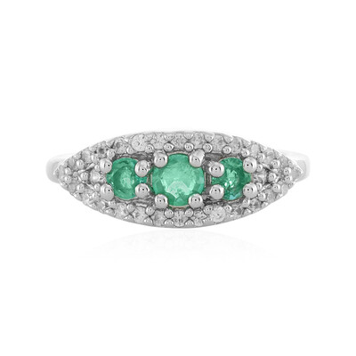 Bague en argent et Emeraude d'Ethiopie