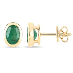 Boucles d'oreilles en or et Emeraude de Zambie