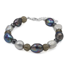 Bracelet en argent et Quartz fumé (TPC)
