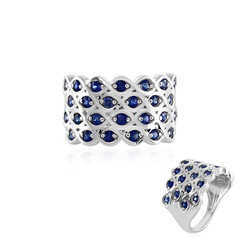 Bague en argent et Saphir bleu