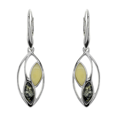 Boucles d'oreilles en argent et Ambre baltique (dagen)