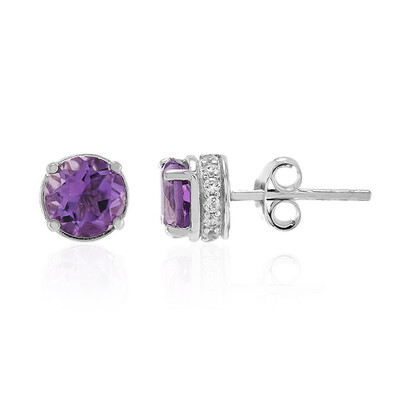 Boucles d'oreilles en argent et Améthyste