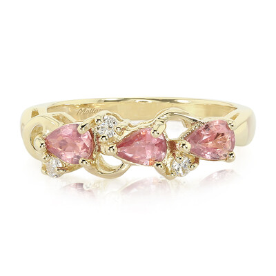 Bague en or et Saphir Padparadscha non chauffé