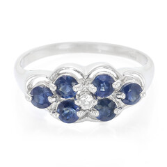 Bague en argent et Saphir bleu